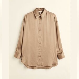 Gap Long Sleeves Button Down Shirt Tan Color Size M